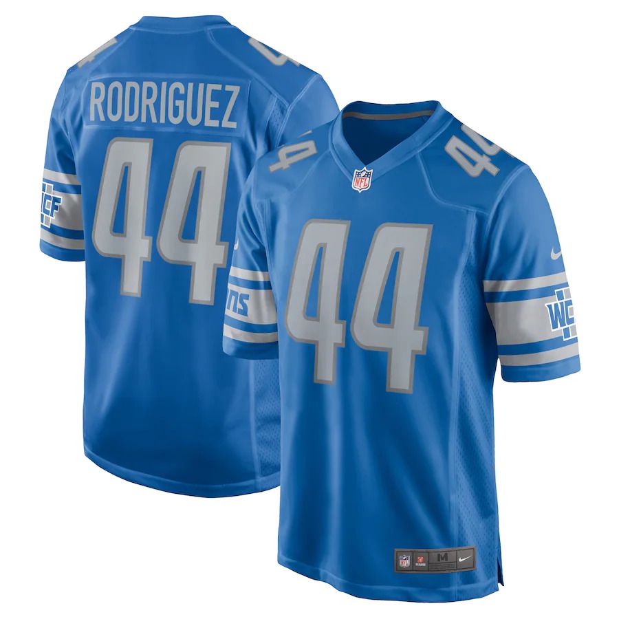 Men Detroit Lions #44 Malcolm Rodriguez Nike Blue Player Game NFL Jersey